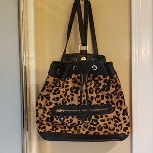 Aqua madonna leopard backpack